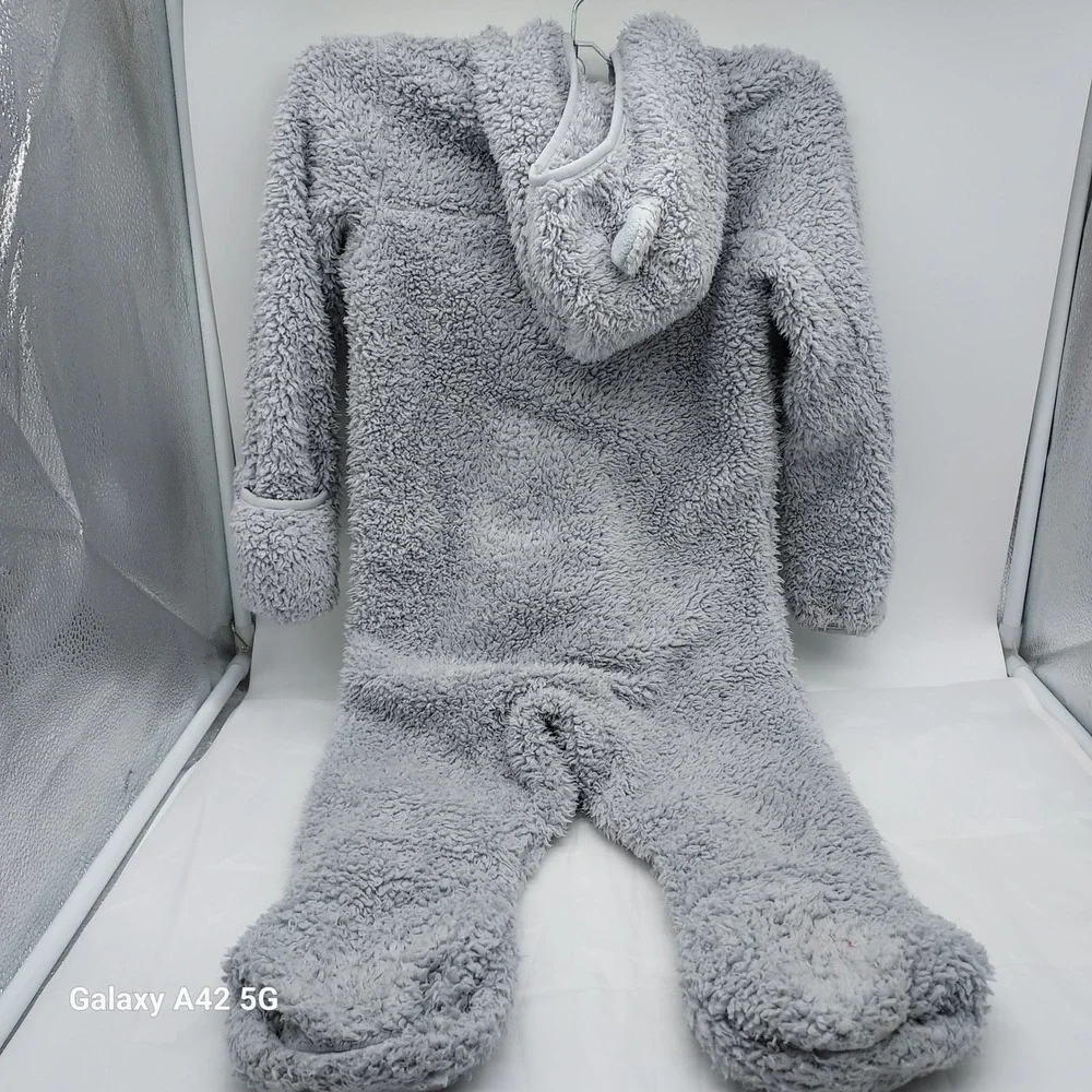 The North Face Baby Campshire One-Piece Sherpa Fleece Bunting Grey 18-24M Hooded